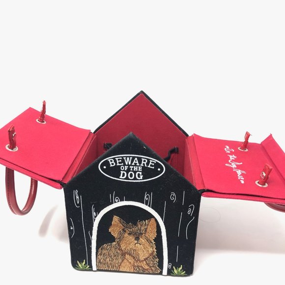 Lulu Guinness Dog House Embroidered Purse - Picture 7 of 9